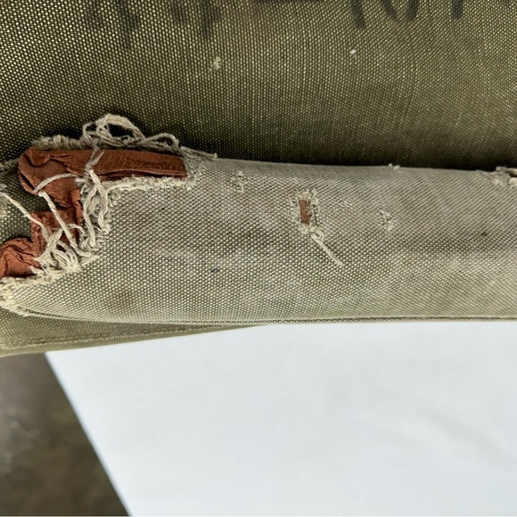 WWII 1940’s US Army Herkert Meisel Trunk Co Security Canvas and Leather Mail Bag - Picture 11 of 16